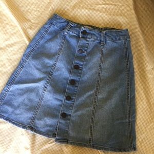Denim button down skirt